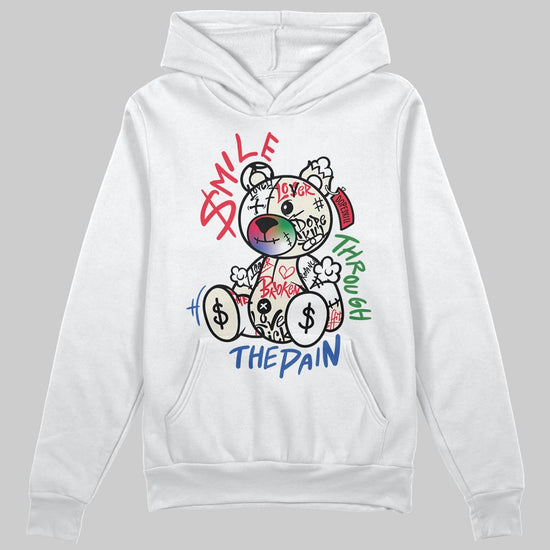 Jordan 11 Retro 285 Atlanta DopeSkill Hoodie Sweatshirt Smile Through The Pain Graphic Streetwear - White
