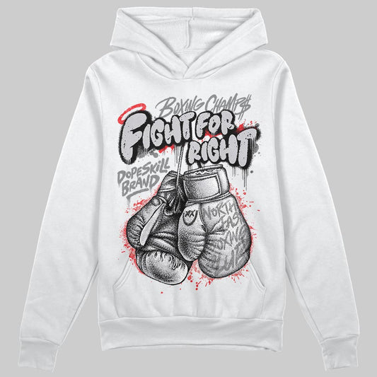 Grey Sneakers DopeSkill Hoodie Sweatshirt Fight For Right Graphic Streetwear - White 
