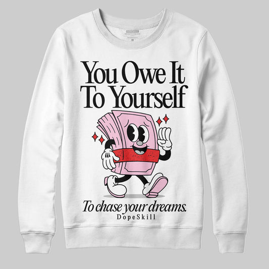 Awake NY x Air Jordan 5 Arctic Pink DopeSkill Sweatshirt Owe It To Yourself Graphic Streetwear - White 