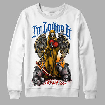 Dunk Blue Jay and University Gold DopeSkill Sweatshirt New I'm Loving It Graphic Streetwear - White