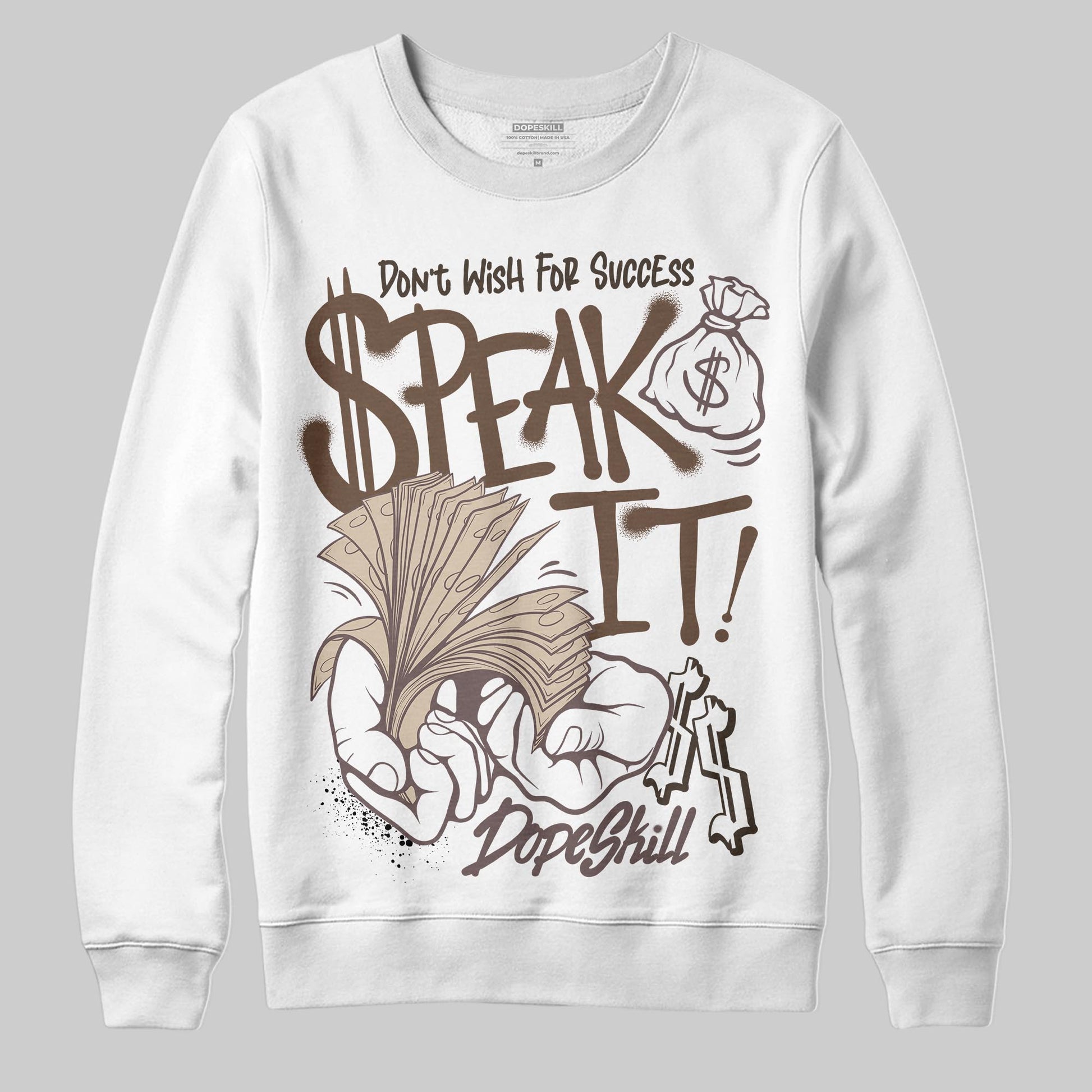 A Ma Maniére x Air Jordan 4 “Dark Mocha” DopeSkill Sweatshirt Speak It Graphic Streetwear - White