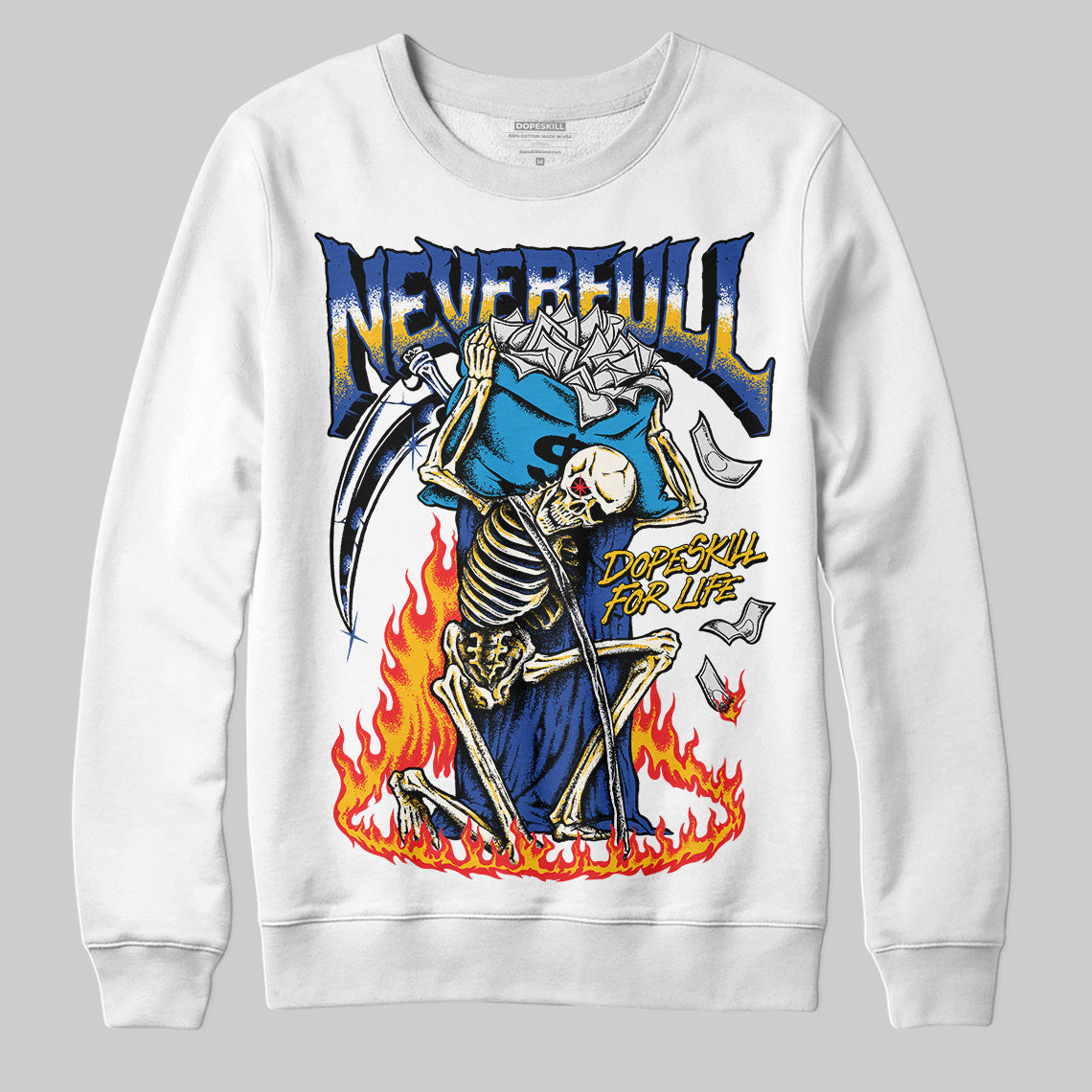 Royal Blue Sneakers DopeSkill Sweatshirt NeverFull Graphic Streetwear - White