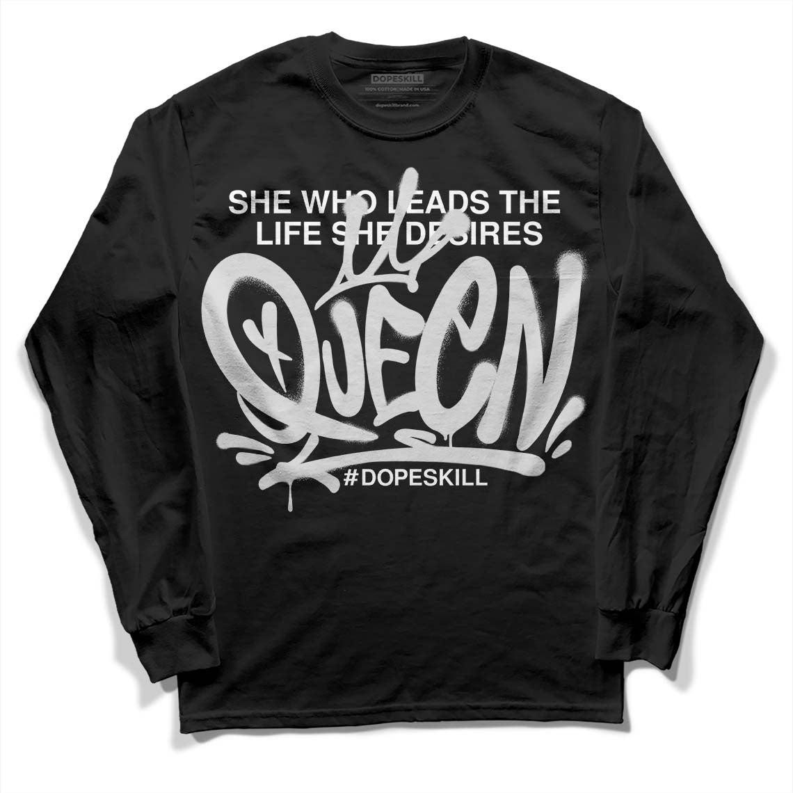 Dunk Low ‘Pure Platinum’ DopeSkill Long Sleeve T-Shirt Queen Graphic Streetwear - Black