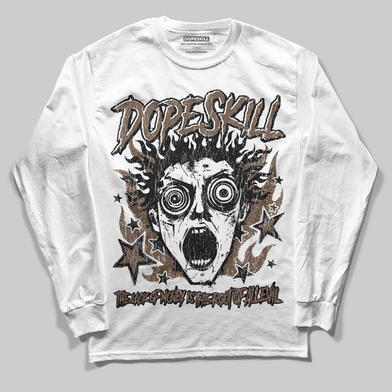A Ma Maniére x Air Jordan 4 “Dark Mocha” DopeSkill Long Sleeve T-Shirt Root of Evil Graphic Streetwear - White