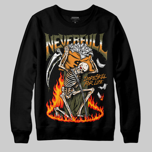 Jordan 5 “Olive” DopeSkill Sweatshirt NeverFull Graphic Streetwear - Black