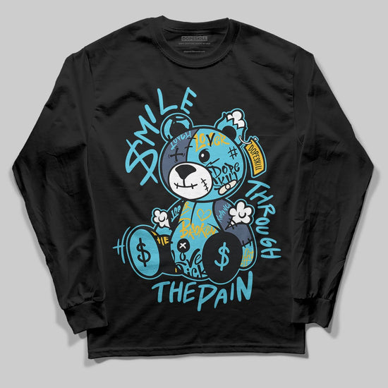 Jordan 11 Retro Gamma Blue (2025) DopeSkill Long Sleeve T-Shirt Smile Through The Pain Graphic Streetwear - Black