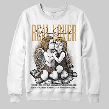 Jordan 5 “Earth/Metallic Gold” DopeSkill Sweatshirt Real Lover Graphic Streetwear - White