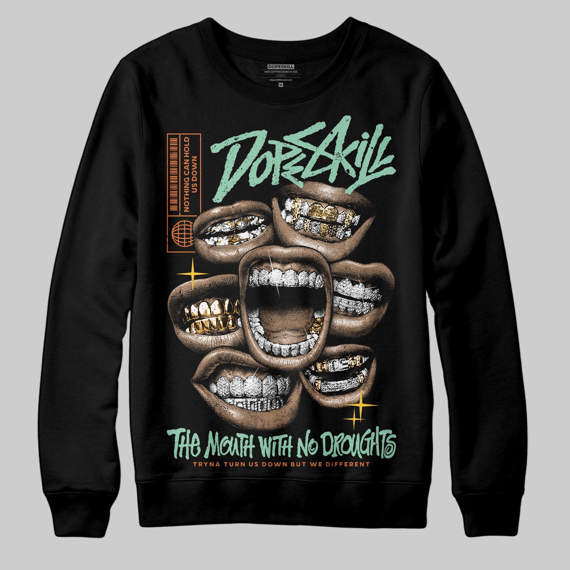 SB Dunk Low Rodeo Tourmaline DopeSkill Sweatshirt The Mouth With No Droughts Graphic Streetwear - Black