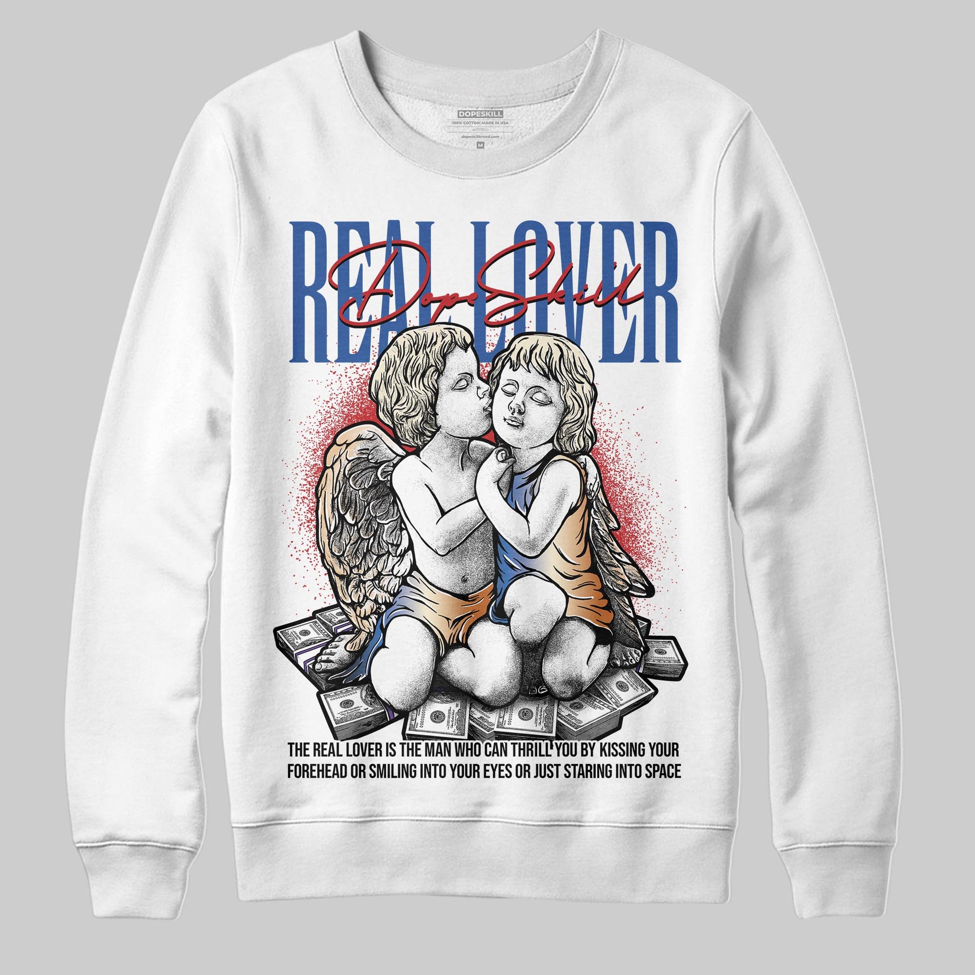 Jordan 17 Retro Low SP Infinite Archives DopeSkill Sweatshirt Real Lover Graphic Streetwear - White 