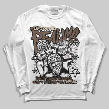 A Ma Maniére x Air Jordan 4 “Dark Mocha” DopeSkill Long Sleeve T-Shirt Distorted Realms Graphic Streetwear - White