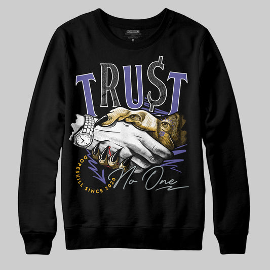 Jordan 4 Retro Lakers DopeSkill Sweatshirt Trust No One Graphic Streetwear - Black