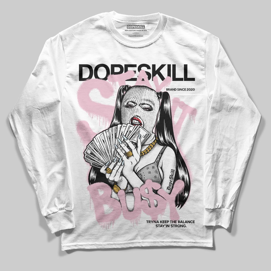 Jordan 5 OG “35th Anniversary” DopeSkill Long Sleeve T-Shirt Stay It Busy Graphic Streetwear - White
