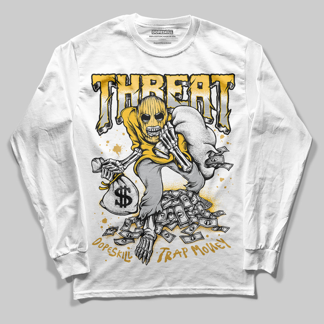 Jordan 12 "Phantom" DopeSkill Long Sleeve T-Shirt Threat Graphic Streetwear - White