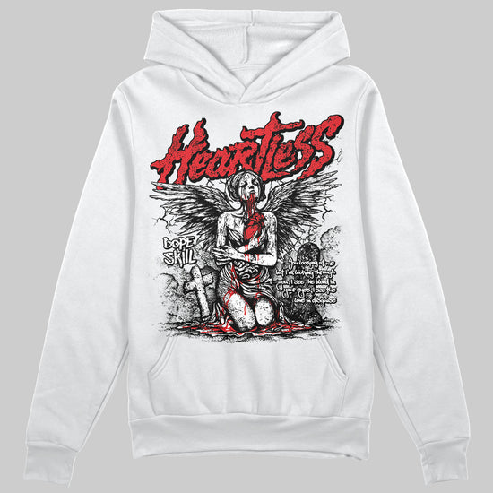 Jordan 4 Retro Red Cement DopeSkill Hoodie Sweatshirt Heartless Graphic Streetwear - White 