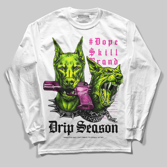 Neon Green Sneakers DopeSkill Long Sleeve T-Shirt New Drip Season Graphic Streetwear  - White