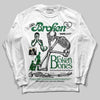 Jordan 13 GS “Pine Green” DopeSkill Long Sleeve T-Shirt Broken Bones Graphic Streetwear - White