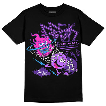 PURPLE Sneakers DopeSkill T-Shirt Break Through Graphic Streetwear - Black