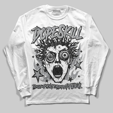 Jordan 5 Retro Wolf Grey (2026) DopeSkill Long Sleeve T-Shirt Root of Evil Graphic Streetwear - White 