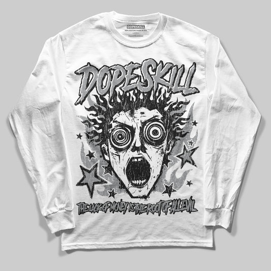 Jordan 5 Retro Wolf Grey (2026) DopeSkill Long Sleeve T-Shirt Root of Evil Graphic Streetwear - White 