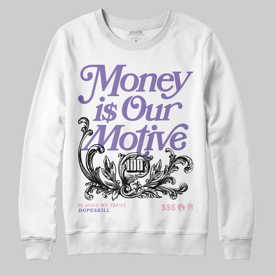 Jordan 11 "Mojave" DopeSkill Sweatshirt Money Is Our Motive Typo Graphic Streetwear - White 