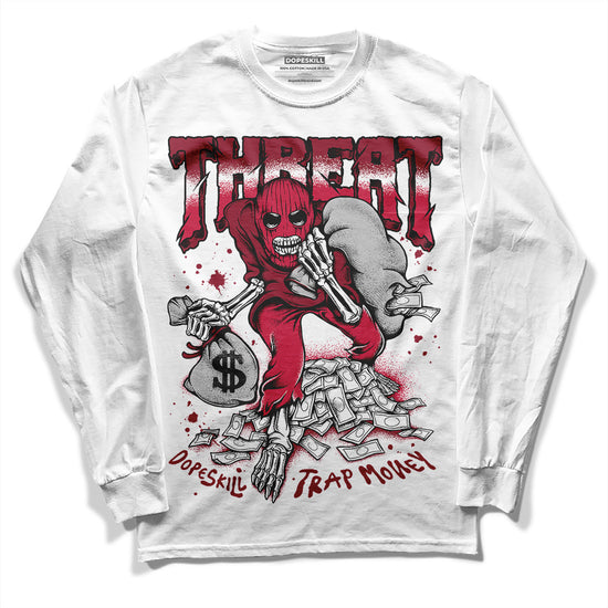 Jordan 1 Retro High '85 OG Metallic Burgundy DopeSkill Long Sleeve T-Shirt Threat Graphic Streetwear - White