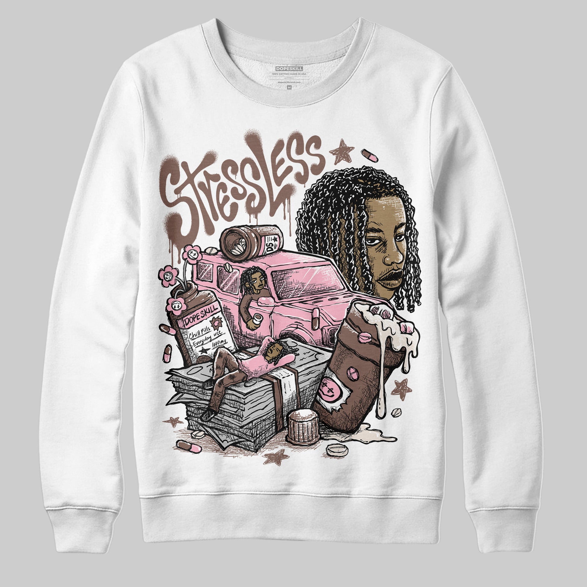 Adidas Campus 00s Dust Cargo Clear ‘Pink’ DopeSkill Sweatshirt Stressless Graphic Streetwear - White