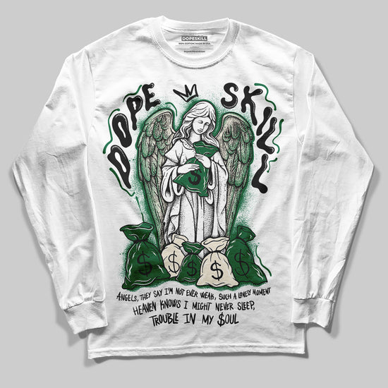 Jordan 13 GS “Pine Green” DopeSkill Long Sleeve T-Shirt Angels Graphic Streetwear - White