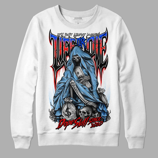 Travis Scott x Jordan 4 Retro 'Cactus Jack' DopeSkill Sweatshirt Life or Die Graphic Streetwear - White