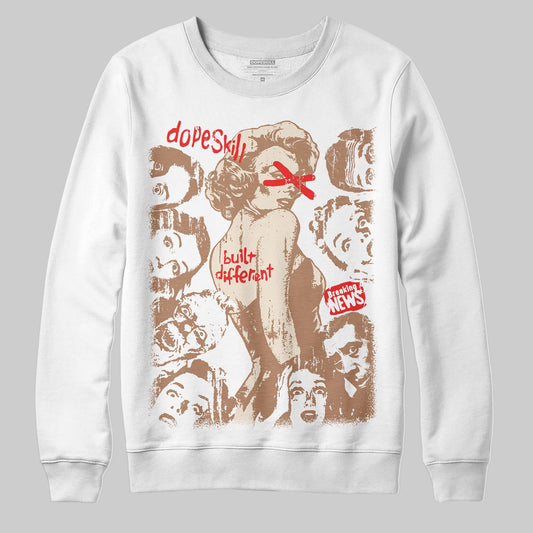 Jordan 4 Retro Cozy Girl DopeSkill Sweatshirt Built Different Graphic Streetwear - White