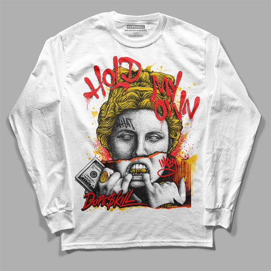 Yellow Sneakers DopeSkill Long Sleeve T-Shirt Hold My Own Graphic Streetwear - White