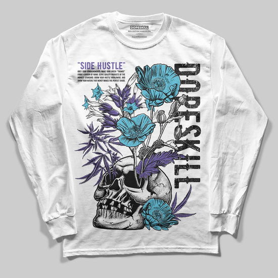 Jordan 8 Retro 'Aqua' 2025 DopeSkill Long Sleeve T-Shirt Side Hustle Graphic Streetwear - White 