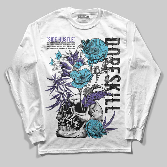 Jordan 8 Retro 'Aqua' 2025 DopeSkill Long Sleeve T-Shirt Side Hustle Graphic Streetwear - White 