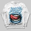 Jordan 11 Retro Legend Blue DopeSkill Long Sleeve T-Shirt Lick My Kicks Graphic Streetwear - White