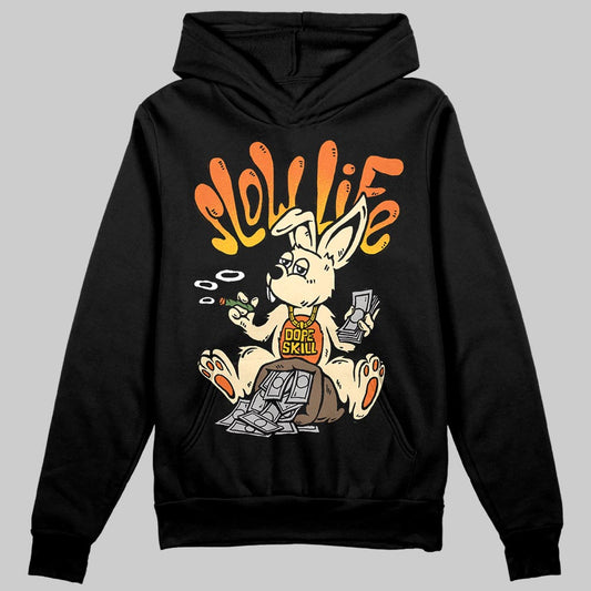 Orange, Black and White Sneakers DopeSkill Hoodie Sweatshirt Slow Life Graphic Streetwear - Black