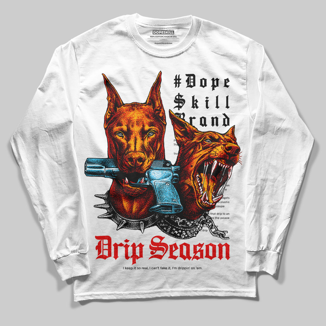 Red Sneakers DopeSkill Long Sleeve T-Shirt New Drip Season Graphic Streetwear  - White