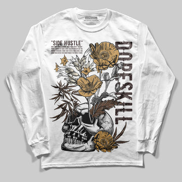 Jordan 5 “Earth/Metallic Gold” DopeSkill Long Sleeve T-Shirt Side Hustle Graphic Streetwear - White