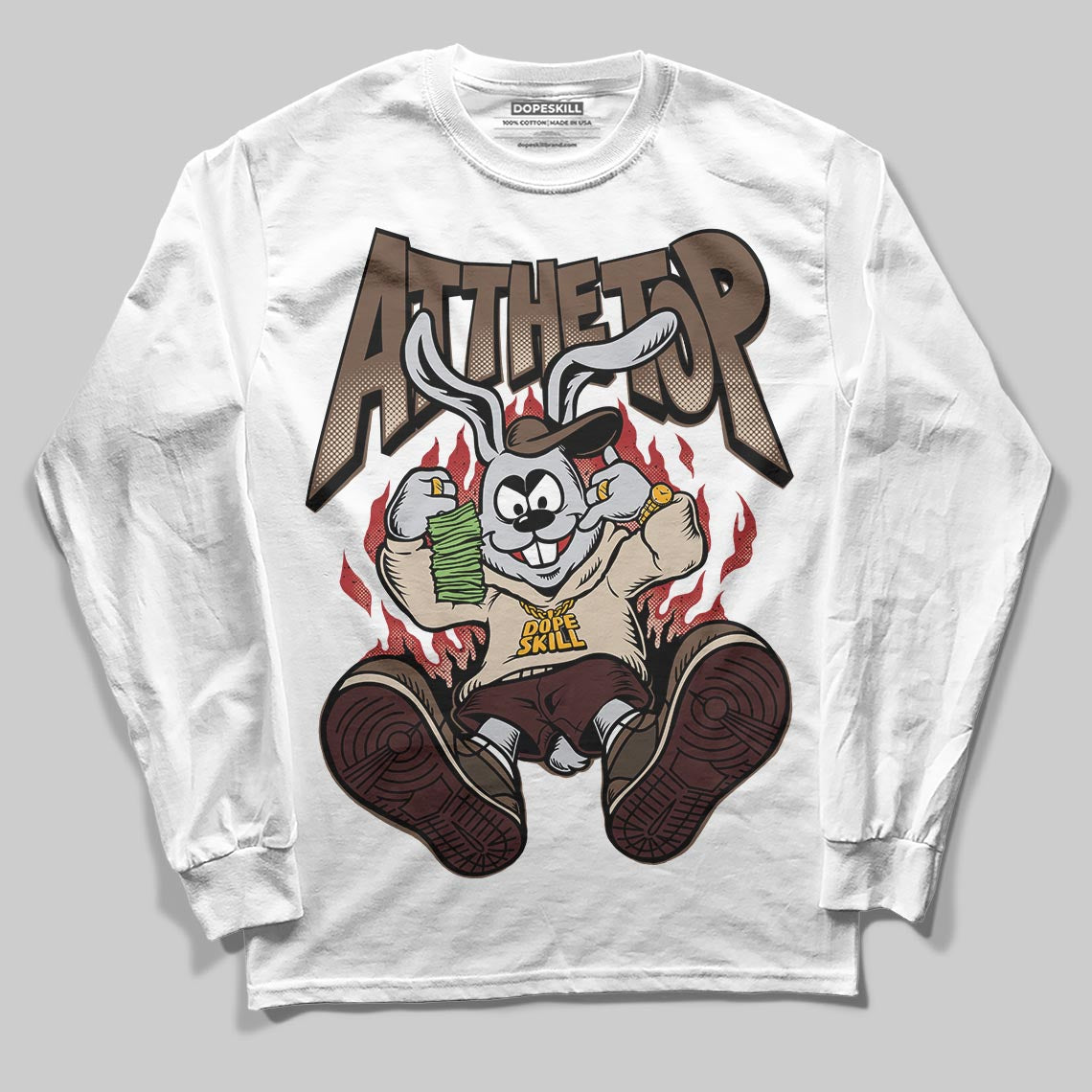 A Ma Maniére x Air Jordan 4 “Dark Mocha” DopeSkill Long Sleeve T-Shirt At The Top Graphic Streetwear - White 