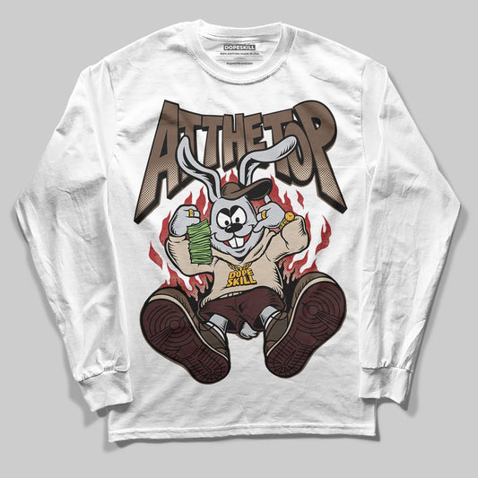 A Ma Maniére x Air Jordan 4 “Dark Mocha” DopeSkill Long Sleeve T-Shirt At The Top Graphic Streetwear - White 