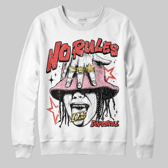 Red Sneakers DopeSkill Sweatshirt No Rules Graphic Streetwear - White