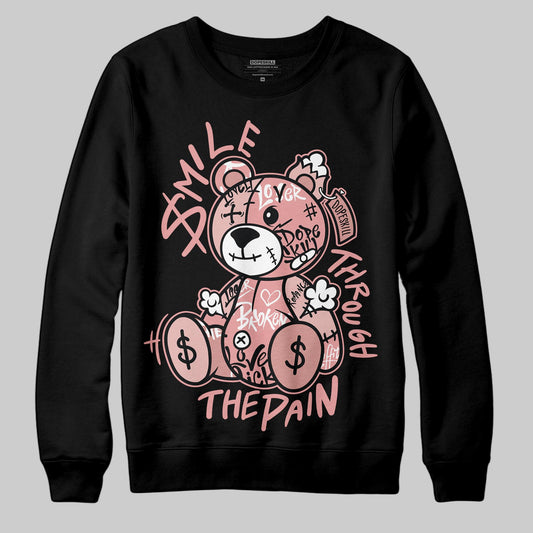 Jordan 40 “Dusty Rose” DopeSkill Sweatshirt Smile Through The Pain Graphic Streetwear - Black