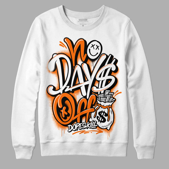 Orange, Black & White Sneakers DopeSkill Sweatshirt No Days Off Graphic Streetwear - White