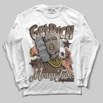A Ma Maniére x Air Jordan 4 “Dark Mocha” DopeSkill Long Sleeve T-Shirt Get Rich Graphic Streetwear - White