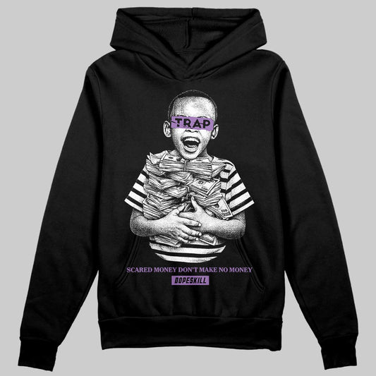 PURPLE Sneakers DopeSkill Hoodie Scared Money Don't Make No Money Graphic Streetwear - Black