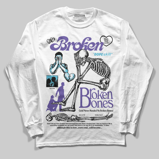 Jordan 8 Retro 'Aqua' 2025 DopeSkill Long Sleeve T-Shirt Broken Bones Graphic Streetwear - White