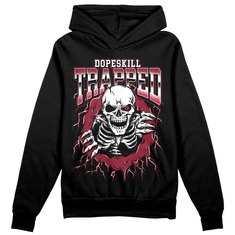 Jordan 1 Retro High '85 OG Metallic Burgundy DopeSkill Hoodie Sweatshirt Trapped Halloween Graphic Streetwear - Black