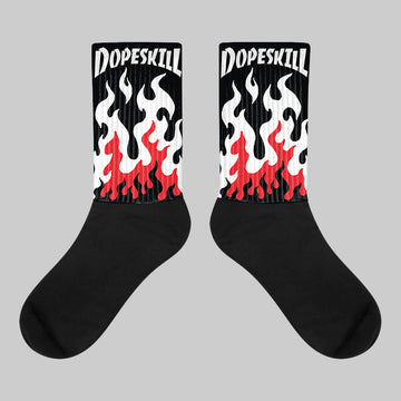 White Thunder 4s DopeSkill Sublimated Socks FIRE Graphic