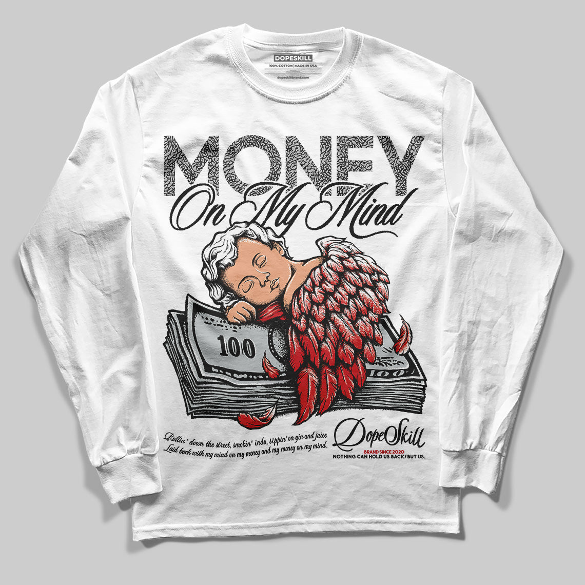 Jordan 3 OG “Black Cement” DopeSkill Long Sleeve T-Shirt MOMM Graphic Streetwear - White 