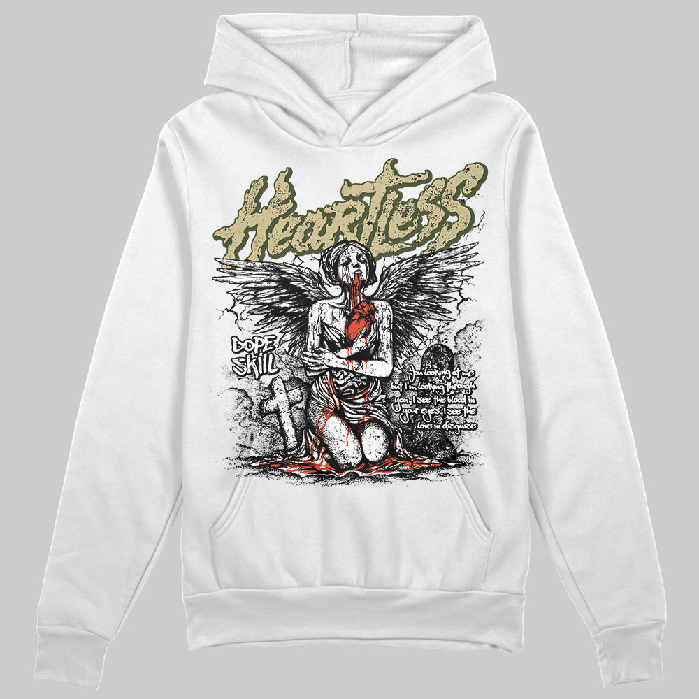 Olive Sneakers DopeSkill Hoodie Sweatshirt Heartless Graphic Streetwear - White