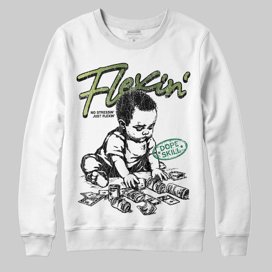Foamposite Pro 'Pine Green' DopeSkill Sweatshirt Flexin' Graphic Streetwear - White