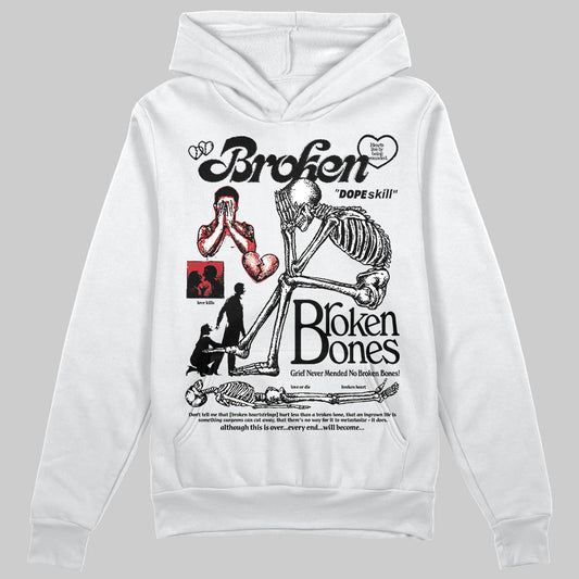 Jordan 11 “Bred Velvet” DopeSkill Hoodie Sweatshirt Broken Bones Graphic Streetwear - WHite